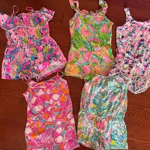 EUC Lilly Pulitzer Rompers Lot of 5 size XL 12-14